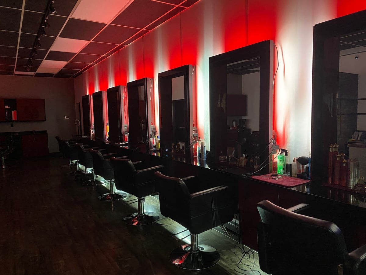 Styling stations at Steelo's Studio & Spa